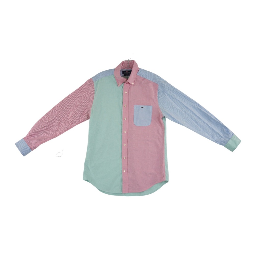 Vineyard Vines 100%‎ Cotton Tucker Shirt Men's Size Medium Colorblock Oxford Y2K